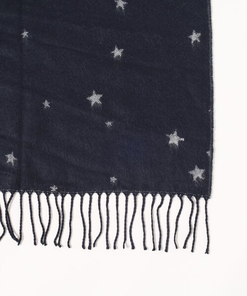 45R☆ウールジャカードのマフラーストール/ブルーギンガム♪ 45R☆ウールジャカードのマフラーストール/ブルーギンガム♪