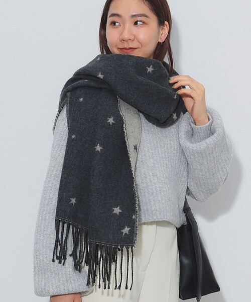 BEAMS HEART（ビームス ハート） マフラー ストール スター柄 ジャ