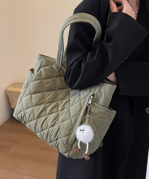 VIBGYOR トートバッグ FReePLACe/大容量キルティングトートバッグ