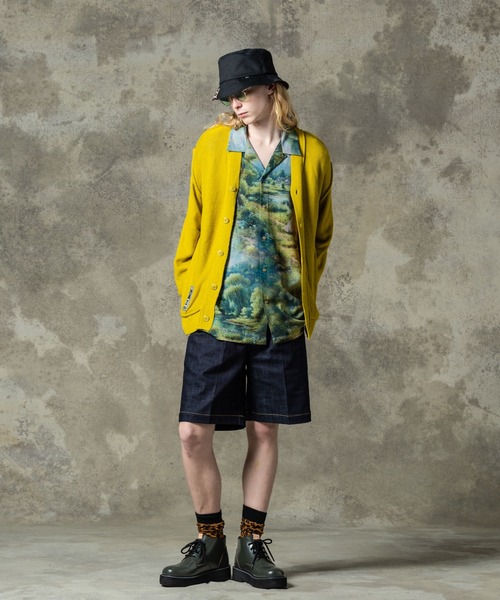 glambカーディガン美品 glamb カーディガン Damaged Flower Cardigan / ダメージ
