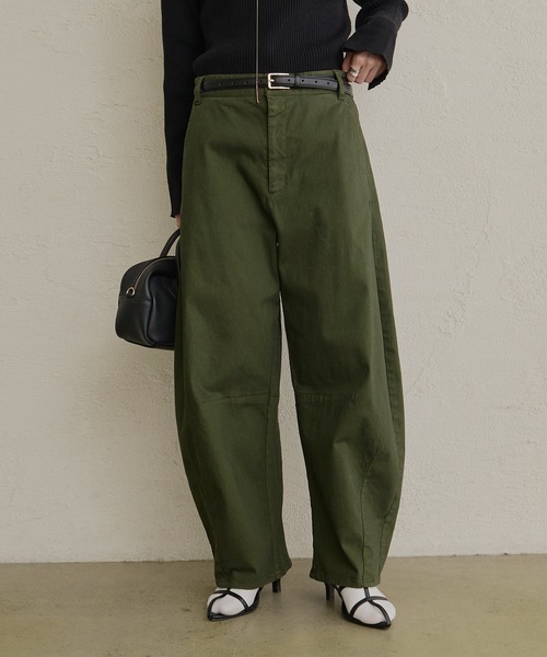pual ce cin パンツ ピーチ起毛カーブレッグパンツ レディース 