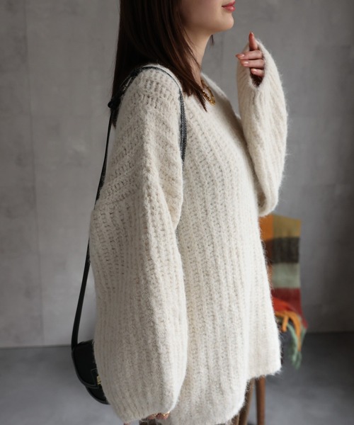 ニット セーター オーバーサイズシャギーニットプルオーバー/ローゲージニット レディース | CREARE -LINO- | 23
