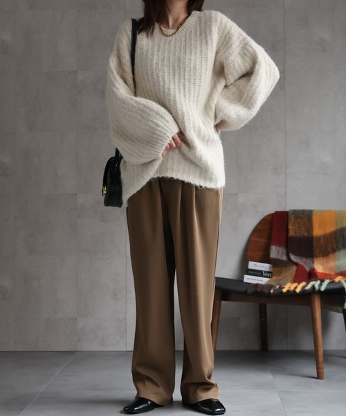ニット セーター オーバーサイズシャギーニットプルオーバー/ローゲージニット レディース | CREARE -LINO- | 11