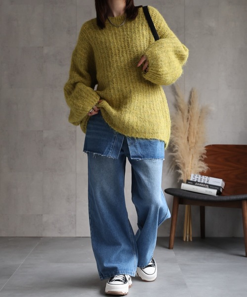 ニット セーター オーバーサイズシャギーニットプルオーバー/ローゲージニット レディース | CREARE -LINO- | 13