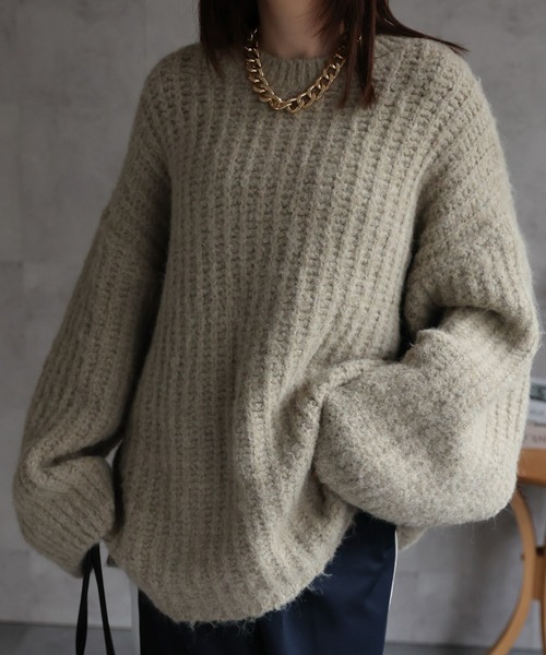 ニット セーター オーバーサイズシャギーニットプルオーバー/ローゲージニット レディース | CREARE -LINO- | 19