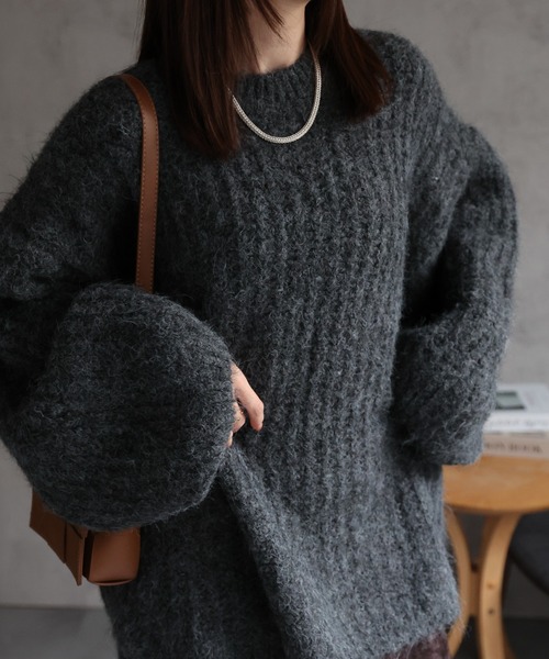 ニット セーター オーバーサイズシャギーニットプルオーバー/ローゲージニット レディース | CREARE -LINO- | 22