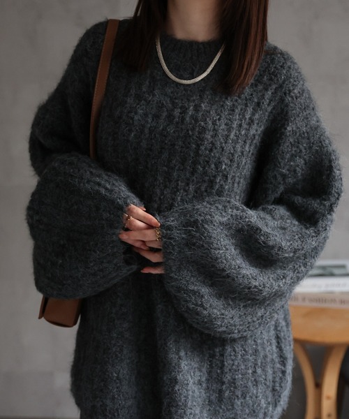 ニット セーター オーバーサイズシャギーニットプルオーバー/ローゲージニット レディース | CREARE -LINO- | 20