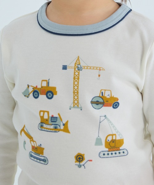 Combi mini tシャツ やわらか長袖Tシャツ（ショベルカー） キッズ 子供