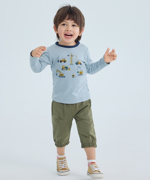 Combi mini tシャツ やわらか長袖Tシャツ（ショベルカー） キッズ 子供