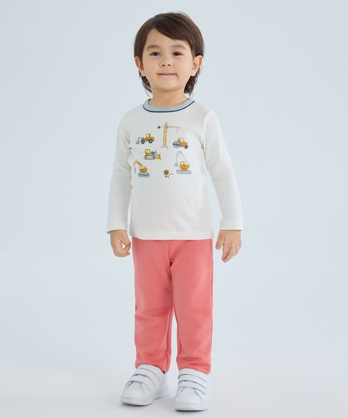 Combi mini tシャツ やわらか長袖Tシャツ（ショベルカー） キッズ 子供