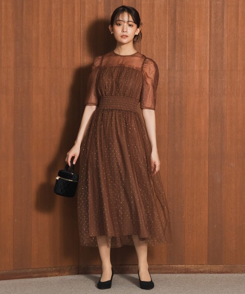 極美品　マメクロゴウチ　ラメストライプシャーリングドレス　1 極美品 マメクロゴウチ ラメストライプシャーリングドレス 1 - メルカリ