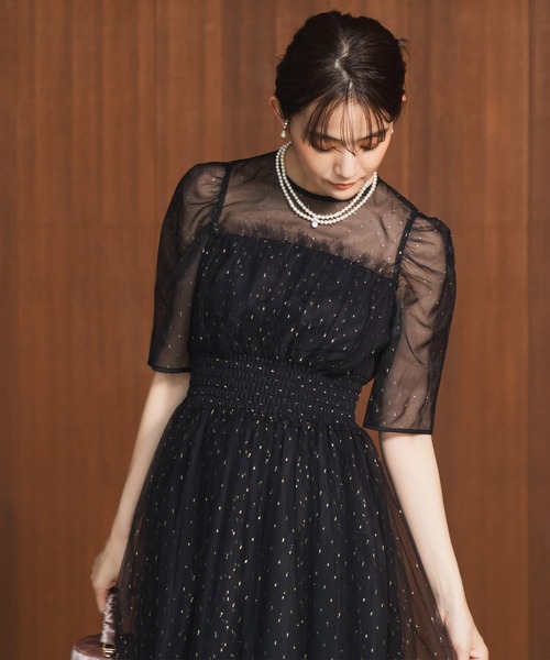 troisiemeCHACO（トロワズィエムチャコ） ドレス 「chaco」ラメドット