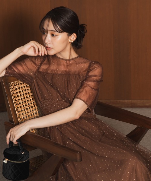 troisiemeCHACO（トロワズィエムチャコ） ドレス 「chaco」ラメドット