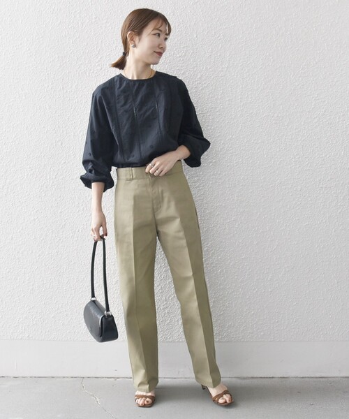 SHIPS any ブラウス シャツ any:「洗濯機可能」フラワー モチーフ