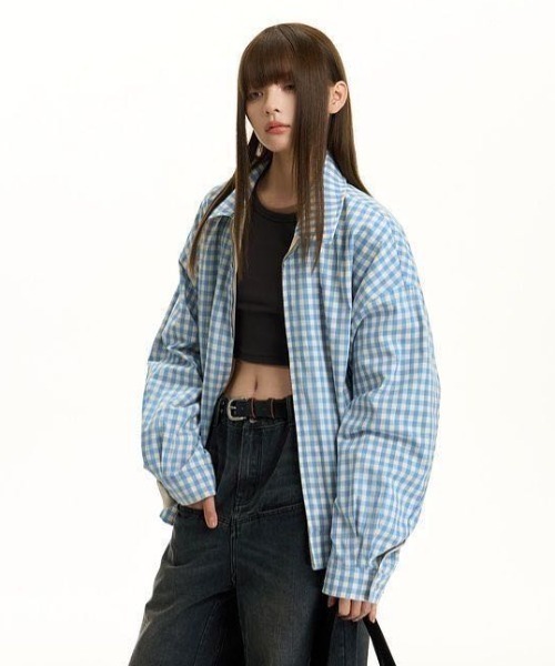 AsRiRe ブルゾン アウター 2WAY チェック柄ジャケット レディース