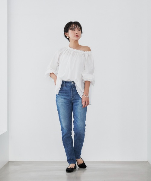 【極美品】ヤヌーク プレミアム2 スリムテーパードデニム 24 RUTH YANUK ジーンズ デニム デニムパンツ PREMIUM2 スリムテーパード
