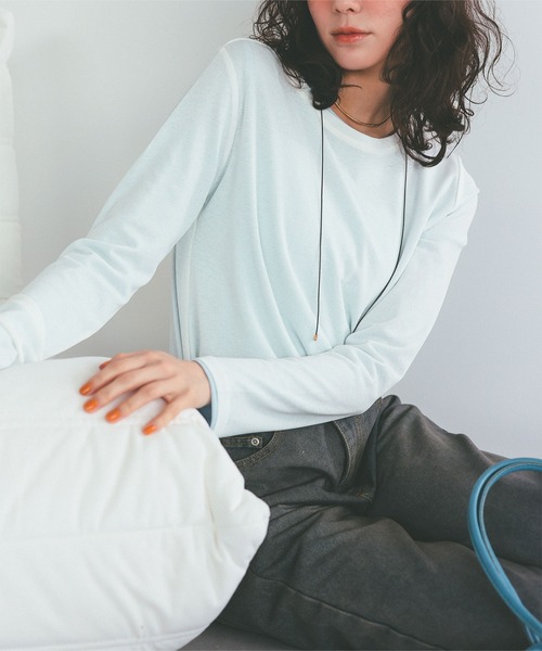 titivate tシャツ シアーカットソーロングスリーブトップス