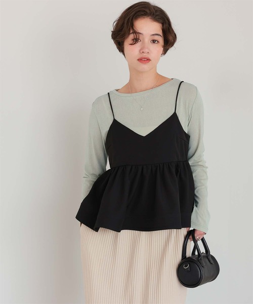 ロングスリーブシアートップス titivate tシャツ シアーカットソーロングスリーブトップス