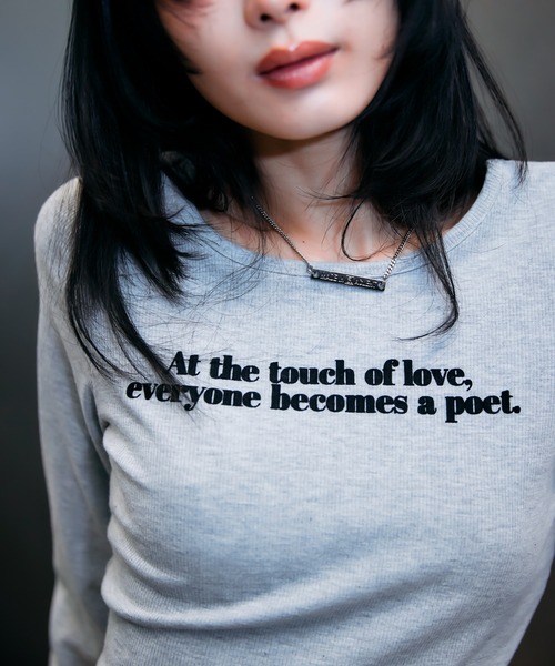 tシャツ フロッキープリントリブロンT レディース