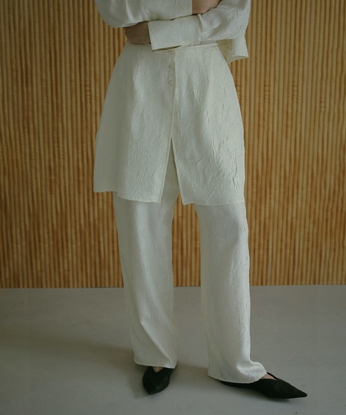CLANE（クラネ） パンツ FLOCKY CENTER PRESS PANTS レディース