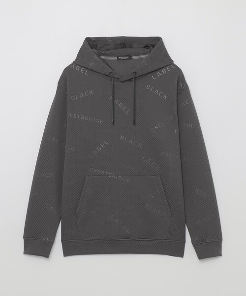 【おしゃれな逸品】CRESTBRIDGE エンボスロゴハニカムフーディー BLACK LABEL CRESTBRIDGE パーカー 「BLACK lab.」エンボスロゴ