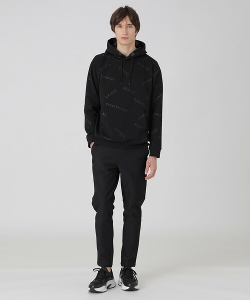 【おしゃれな逸品】CRESTBRIDGE エンボスロゴハニカムフーディー BLACK LABEL CRESTBRIDGE パーカー 「BLACK lab.」エンボスロゴ