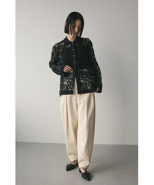 STYLEMIXER ニット セーター クロシェレースニットシャツ