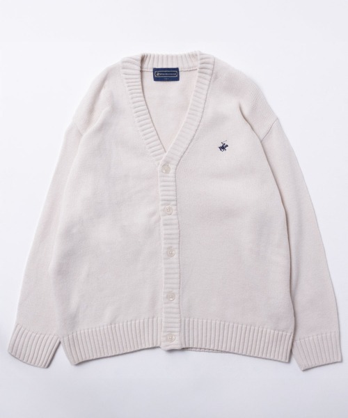 「BEVERLY HILLS POLO CLUB」 ニットカーディガン M ベージュ メンズ_画像3