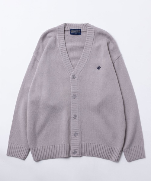 「BEVERLY HILLS POLO CLUB」 ニットカーディガン M ベージュ メンズ_画像4