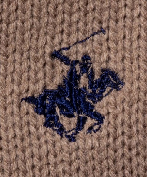 「BEVERLY HILLS POLO CLUB」 ニットカーディガン M ベージュ メンズ_画像9