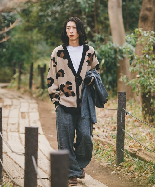 「BROKEN BASE」 ニットカーディガン LARGE グレー メンズ_画像3