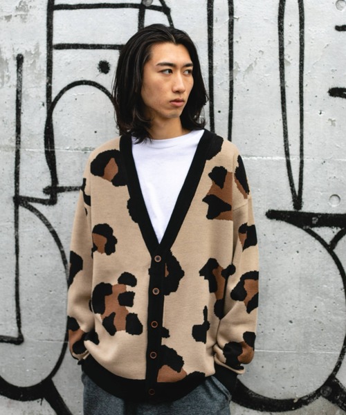 「BROKEN BASE」 ニットカーディガン LARGE グレー メンズ_画像7