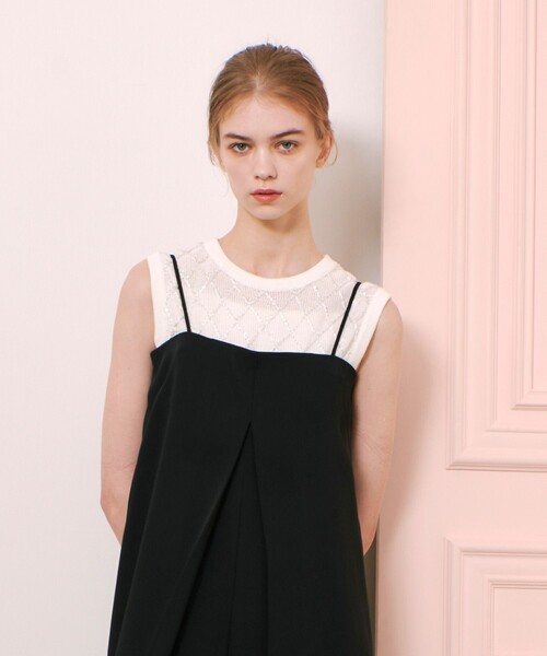 ニット セーター 「LOULOU WILLOUGHBY」シークインエンブロイダリープルオーバー レディース