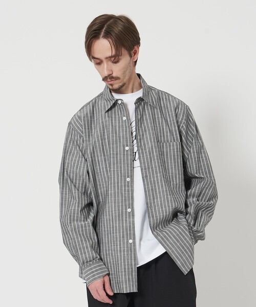 タグ付き新品 BEAUTY&YOUTH スラブ ストライプ テーパード シャツ BEAUTY＆YOUTH UNITED ARROWS シャツ スラブ ストライプ