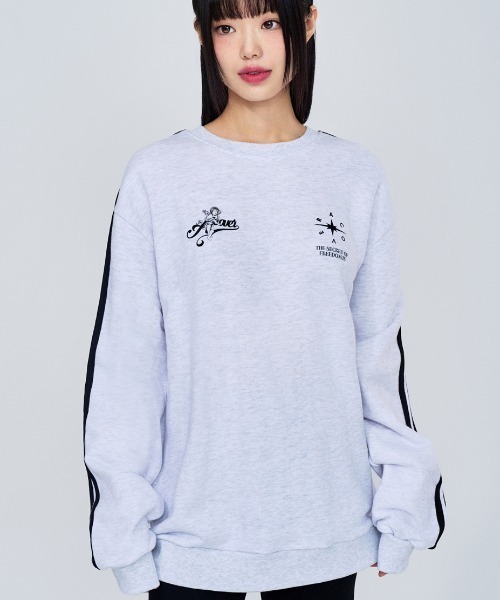 トレーナー スウェット A'GEM/9 × .kom 「ACOVER/オコボ」 Angel Logo Track Long Sleeve Man to