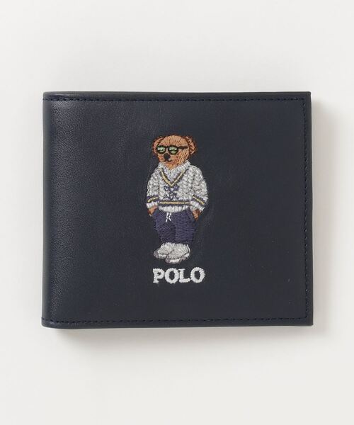 ポロ ラルフローレン ポロベア レザー ビルフォールド ウォレット 折財布 NV POLO RALPH LAUREN 財布 Polo ベア レザー ビルフォールド