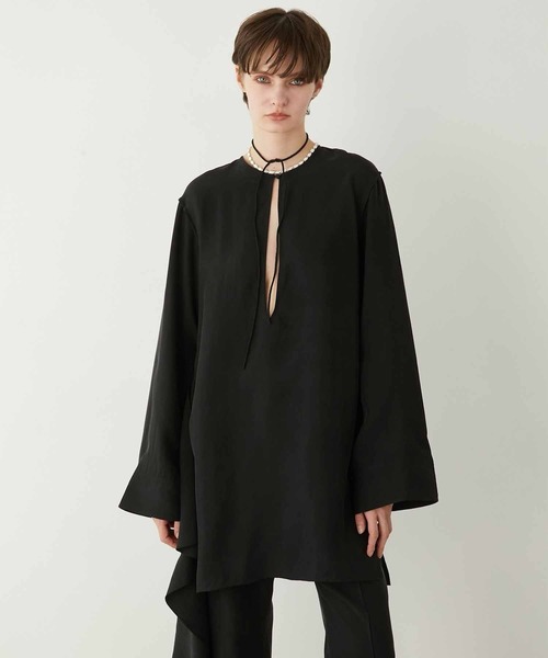 ブラウス シャツ 「LA PEAU DE GEM」cupra scarf shirt/キュプラスカーフシャツ レディース