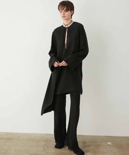 ブラウス シャツ 「LA PEAU DE GEM」cupra scarf shirt/キュプラスカーフシャツ レディース LA PEAU DE GEM】cupra scarf shirt/キュプラスカーフシャツ