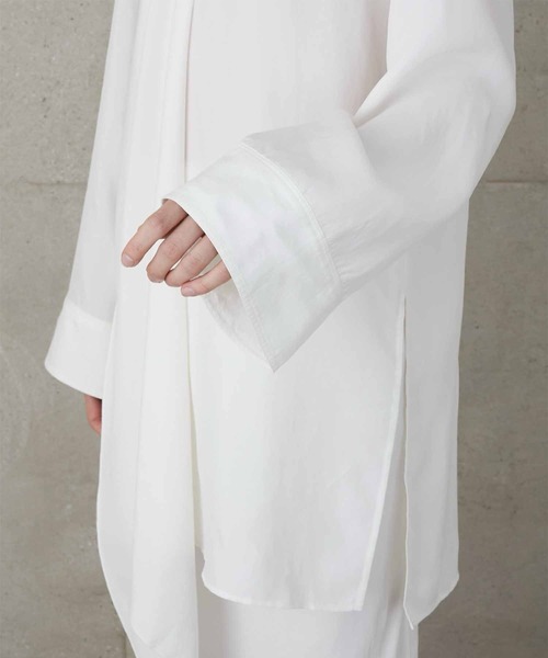 ブラウス シャツ 「LA PEAU DE GEM」cupra scarf shirt/キュプラスカーフシャツ レディース LA PEAU DE GEM】cupra scarf shirt/キュプラスカーフシャツ
