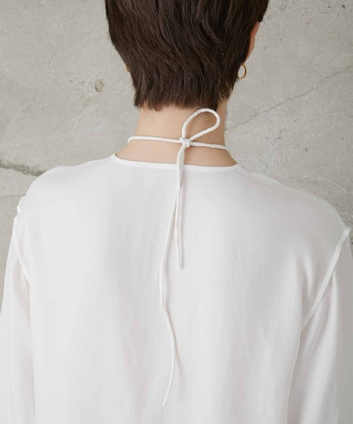ブラウス シャツ 「LA PEAU DE GEM」cupra scarf shirt/キュプラスカーフシャツ レディース LA PEAU DE GEM】cupra scarf shirt/キュプラスカーフシャツ
