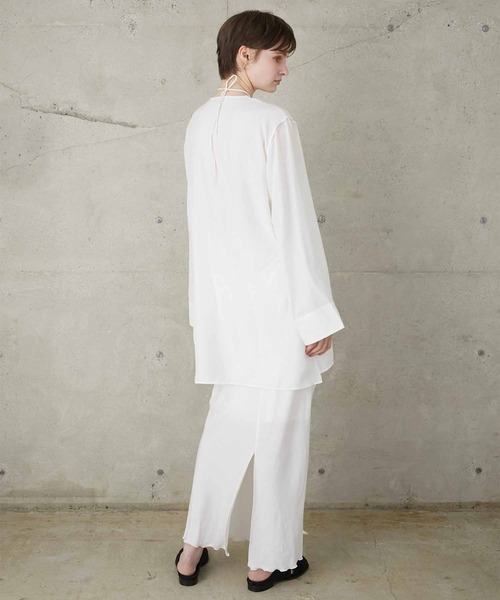 ブラウス シャツ 「LA PEAU DE GEM」cupra scarf shirt/キュプラスカーフシャツ レディース la peau de gem ブラウス シャツ 「LA PEAU DE GEM」cupra scarf