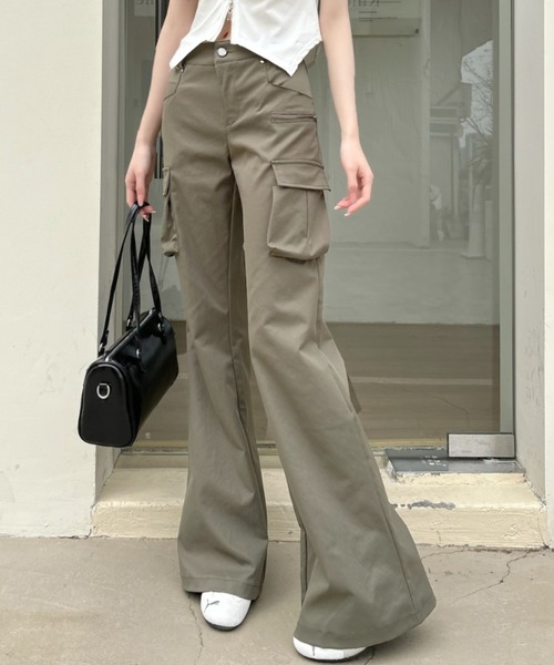 Ada. パンツ カーゴデザイン フレアパンツ レディース : ZOZOTOWN