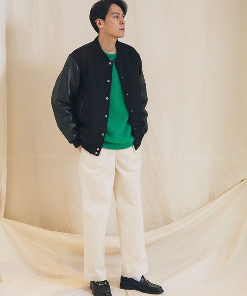 アーバンリサーチ　スタジャン ベージュと黒のコンビネーション ITEMS URBANRESEARCH（アイテムズ アーバンリサーチ）の「SCREEN STARS