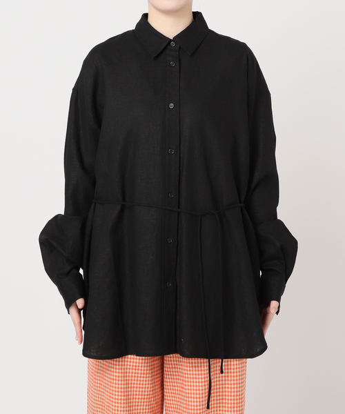 CITYSHOP◆25SS/THE MOOD/リネンシャツ/36/リネン/ORN/チェック/25-050-042-2000-2-0 CITYSHOP ブラウス シャツ 「THE MOOD」リネンシャツ レディース