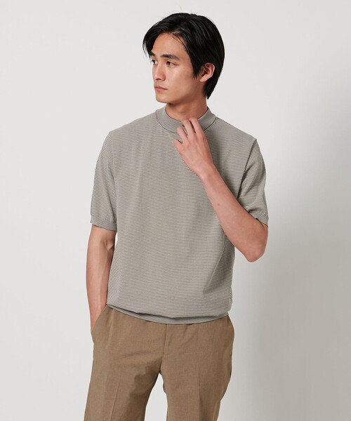 UNITED ARROWS ニット・セーター カーキ系 0401625A0060 UNITED ARROWS セーター ニット ショートスリーブ ボーダー