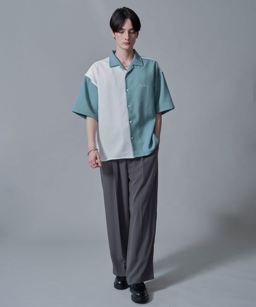 BROWNY シャツ BROWNY/ドライポリカラーブロックシャツ メンズ