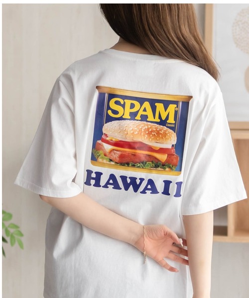 Hanes / 97s/SPAM/スパムTシャツ/M/コットン/WHT/バックプリント/// tシャツ 「SPAM」スパムグラフィックプリントTシャツ レディース