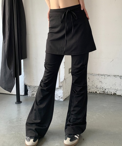 lilful パンツ ラップスカート付き アメリカン フェイク