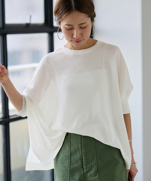 再値下げ　新品未使用！Moorer ニットポンチョ セール】Square knit poncho スクエアニットポンチョ（ニット