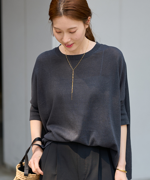 極美品B U R BE R RY LONDON  ニットポンチョ FRAMeWORK ニット セーター 「追加」ペーパーミックスポンチョ